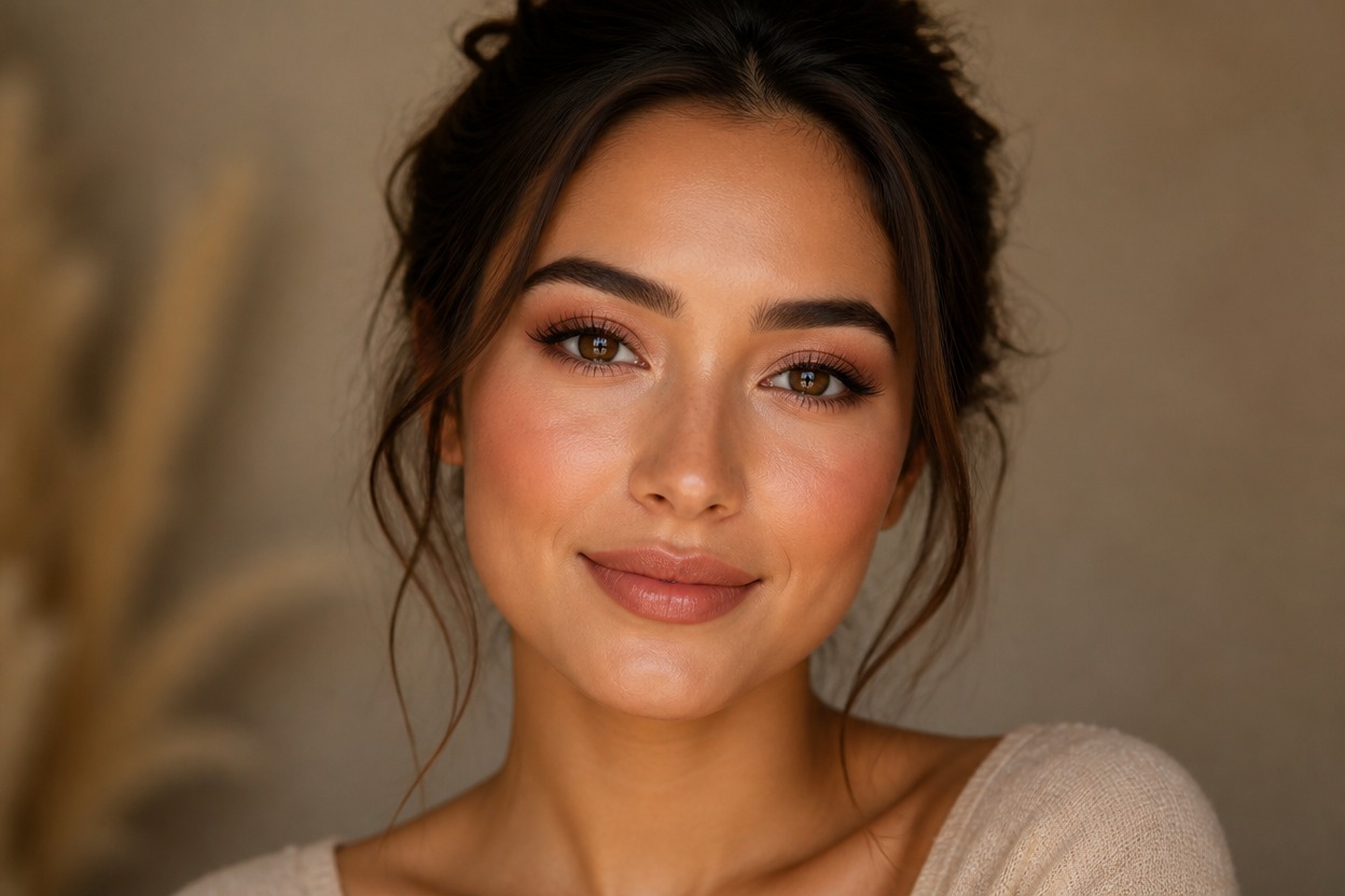 Face-aware makeup colors and highlights following natural facial structure
