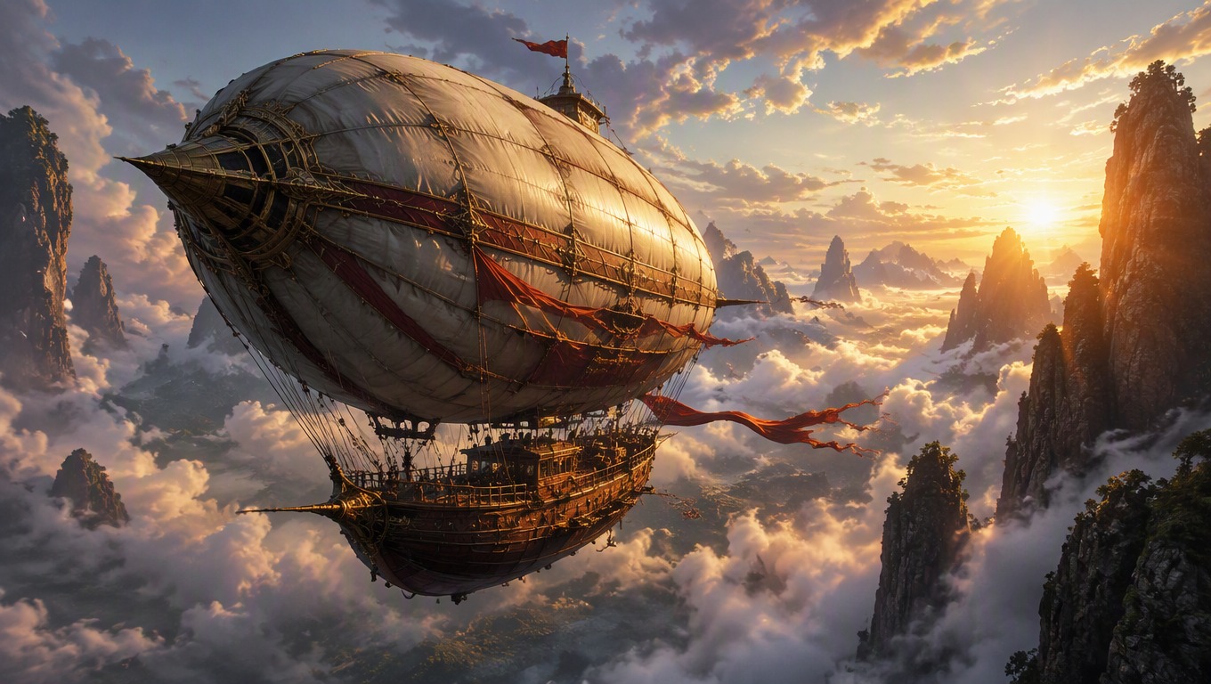 Cinematic fantasy airship frame representing Seedance 2.0 animation generation