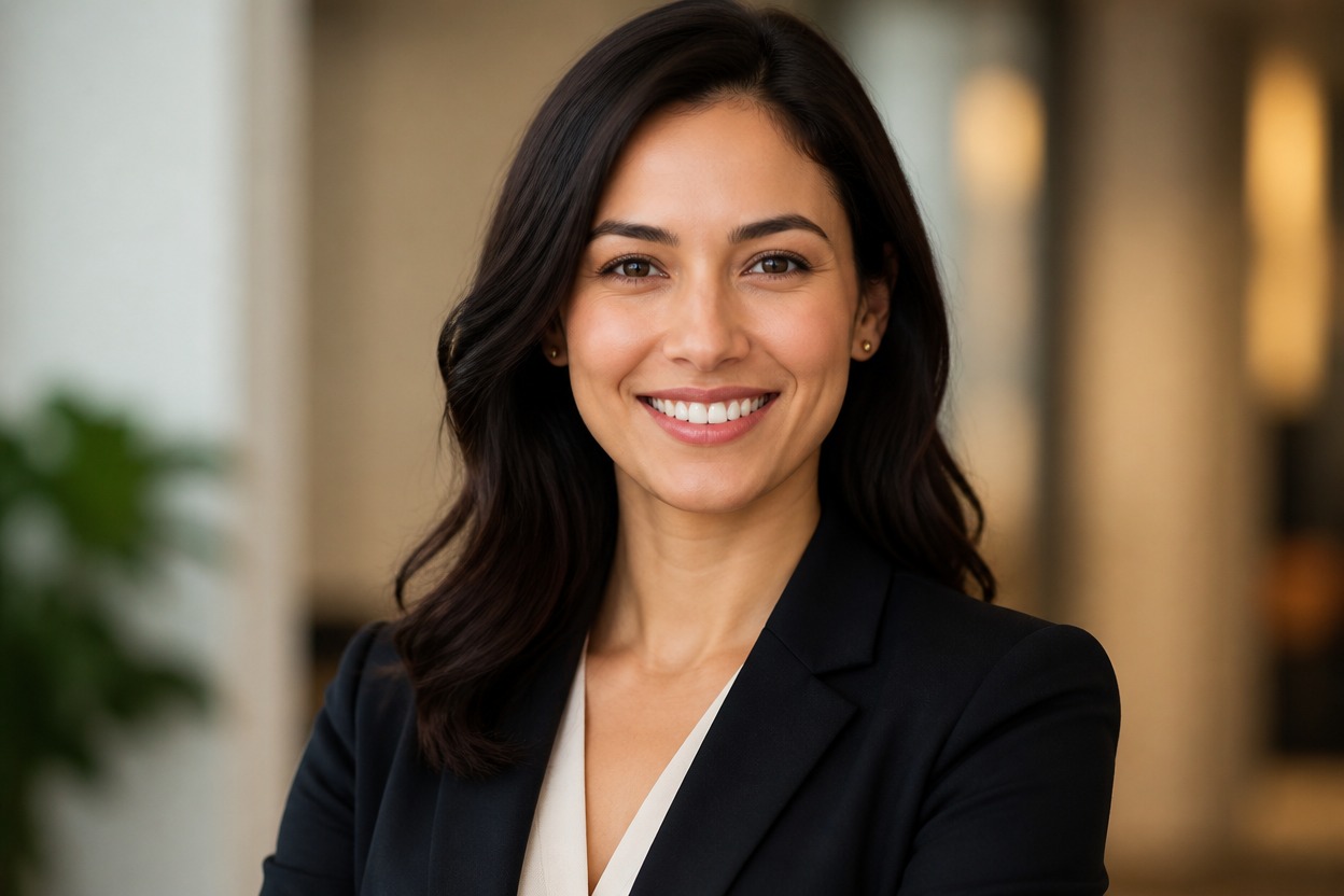 Professional adult headshot with soft studio lighting and a clean neutral background